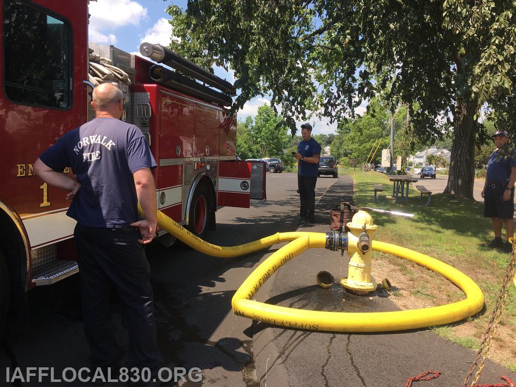 FF Roger Roth, FF John McClester, & FF Colin Curran pump training 8/5/2016